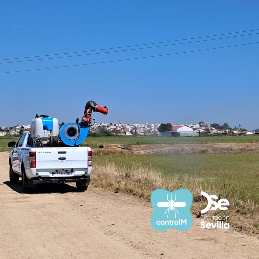 Aviso de tratamiento adulticida para el control de mosquitos transmisores del virus del Nilo occidental (VNO) en Bollullos de la Mitación, Sevilla