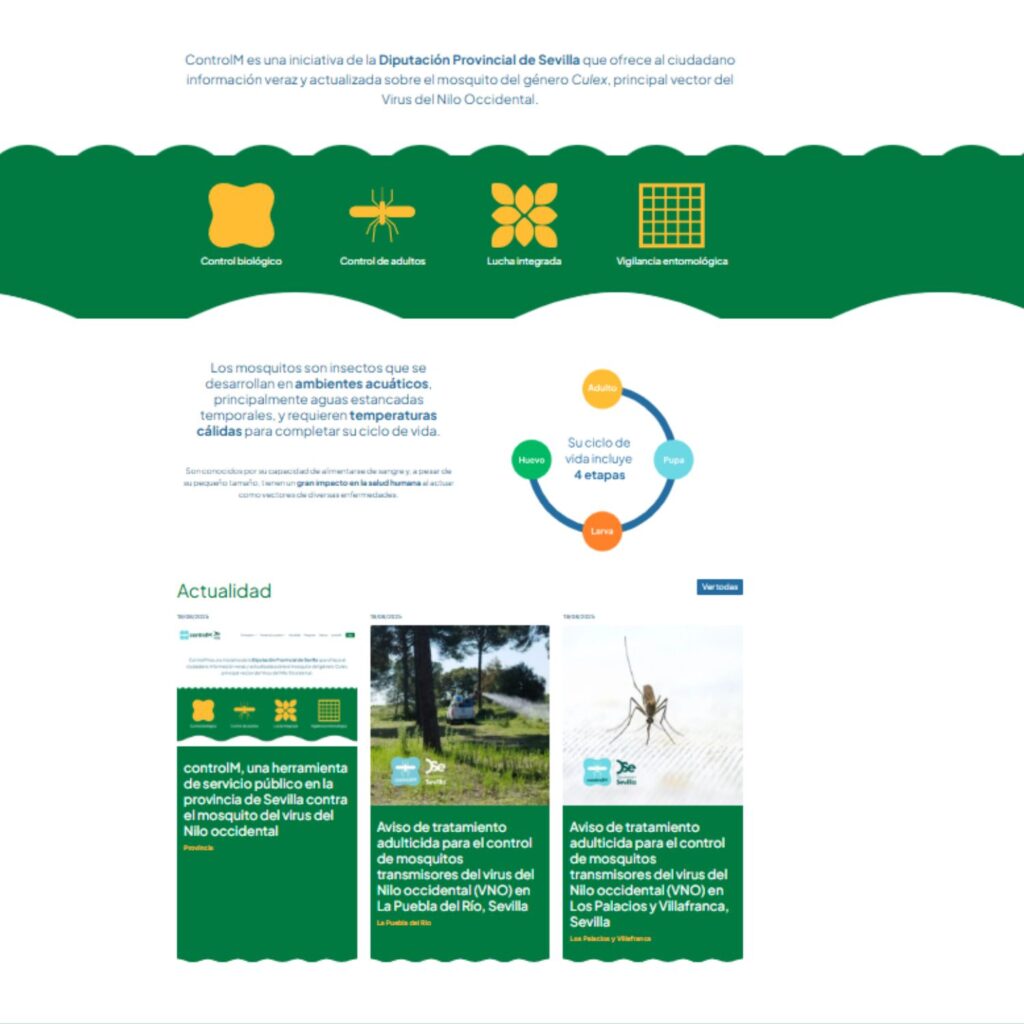 controlM, una herramienta de servicio público en la provincia de Sevilla contra el mosquito del virus del Nilo occidental